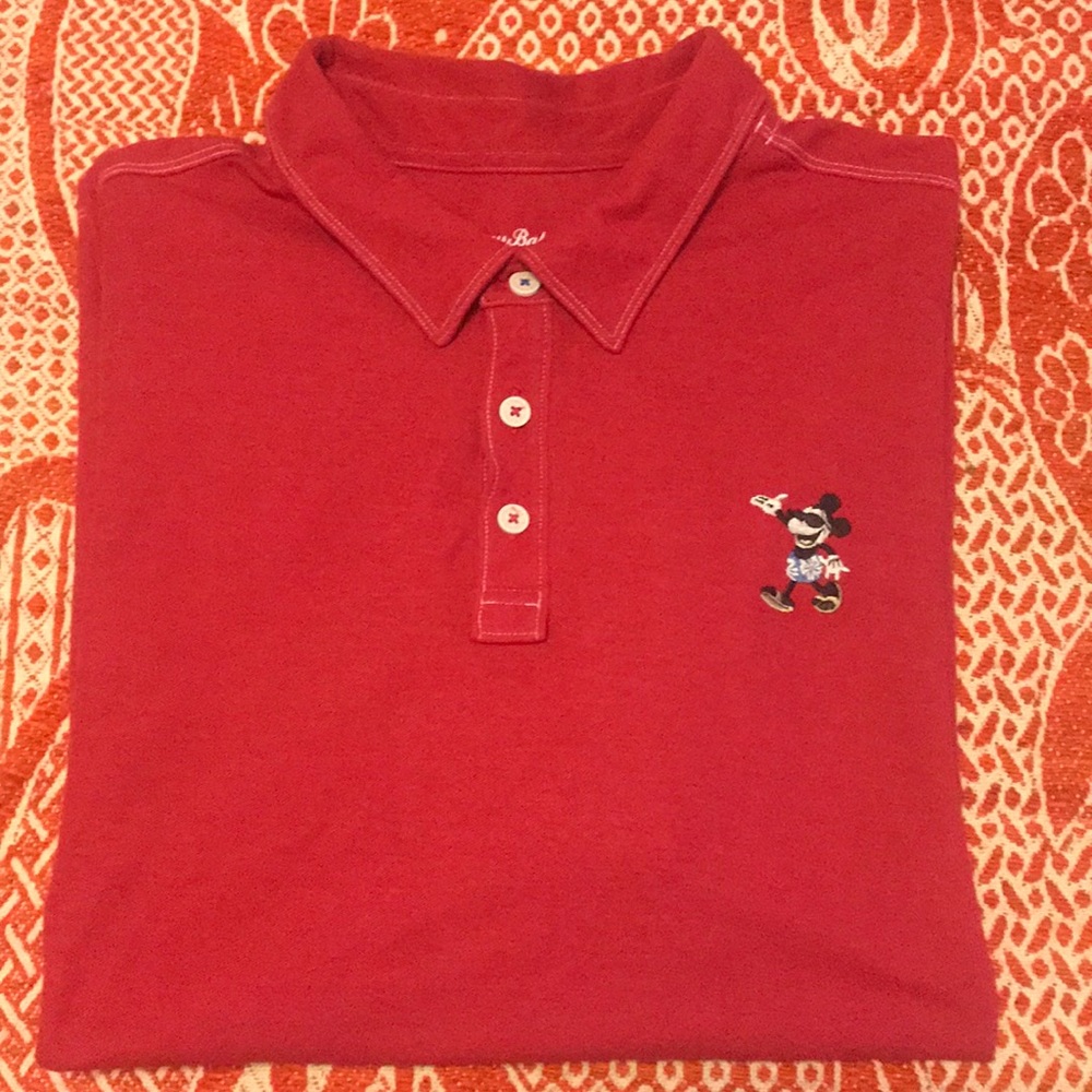 EUC Men’s Tommy Bahama Disney Red ShortSleeve Polo